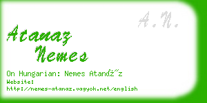 atanaz nemes business card